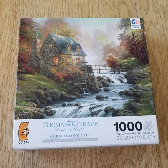 Ceaco Thomas Kinkade Painter of Light Cobblestone Mill Jigsaw Puzzle 1000 Piece - Picture 1 of 5